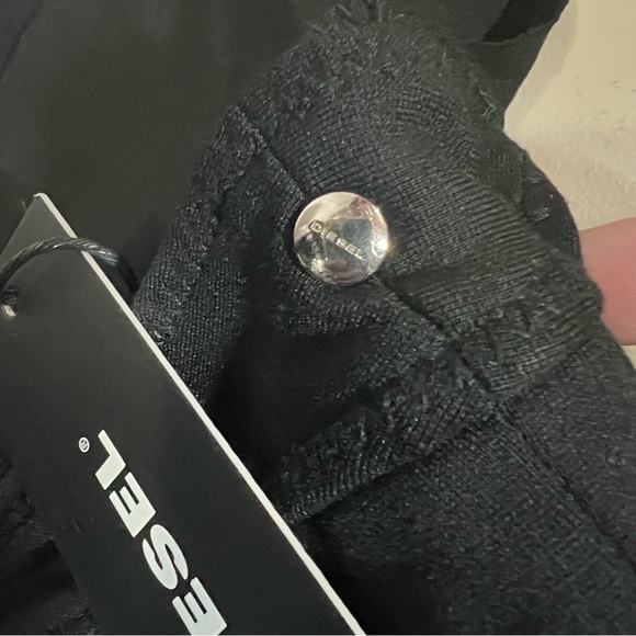 NEW Diesel T Sonai Womens Tank Top Black Ruffle Sleeves Size XS - Picture 4 of 10